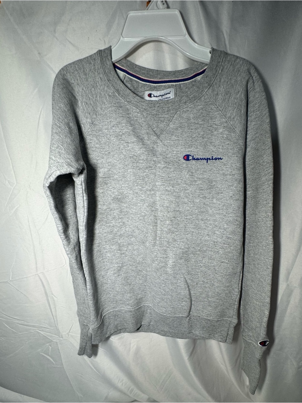 Champion Gray Crewneck Sweatshirt with Small Logo